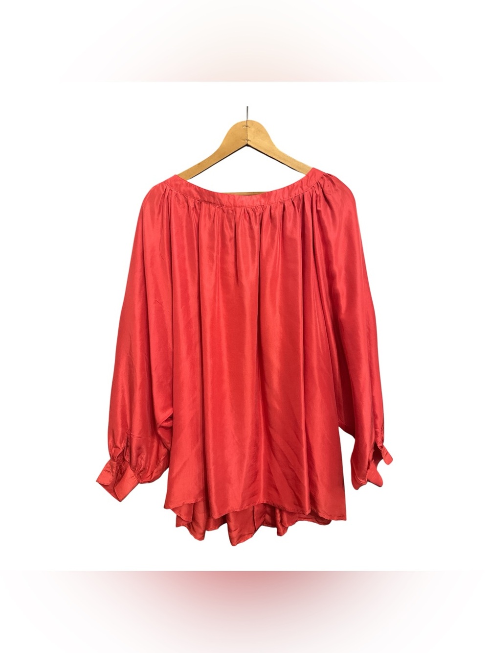 Y2K The Limited 100% Silk Blouse Balloon Sleeve Large Lagenlook Boho VTG Button - Picture 4 of 7